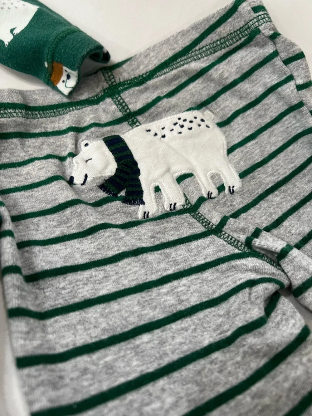 Carter’s Polar Bear Bodysuit & Stripe Pants Set 6M Long Sleeve